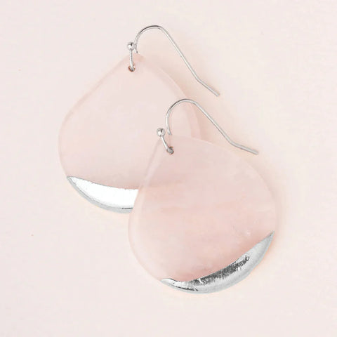 Rose Quartz & Silver Earrings