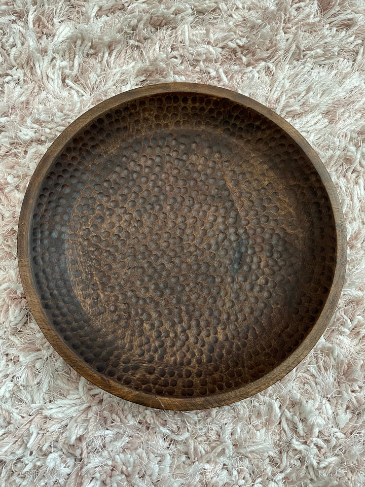 Hammered Wood Bowl