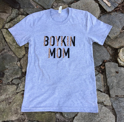 Leopard Print Boykin Mom Tee