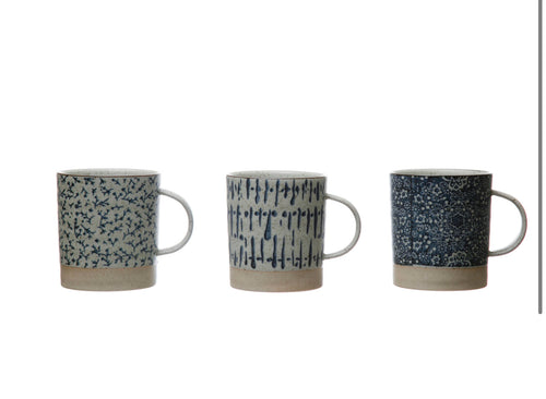 Handstamped Stoneware Mug - 16 oz