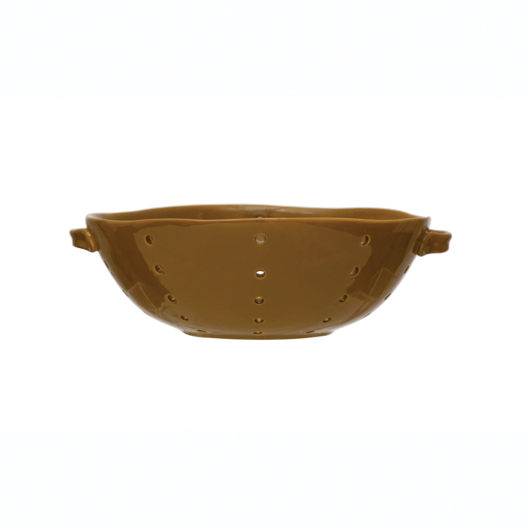 Butterscotch Stoneware Colander