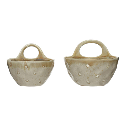 Stoneware Colanders with Handle