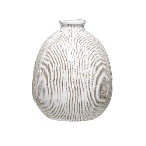 White Terra Cotta Vase - Large