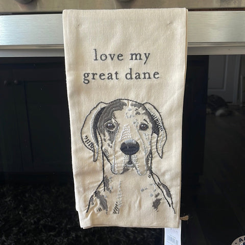 Love My Great Dane Kitchen Towel