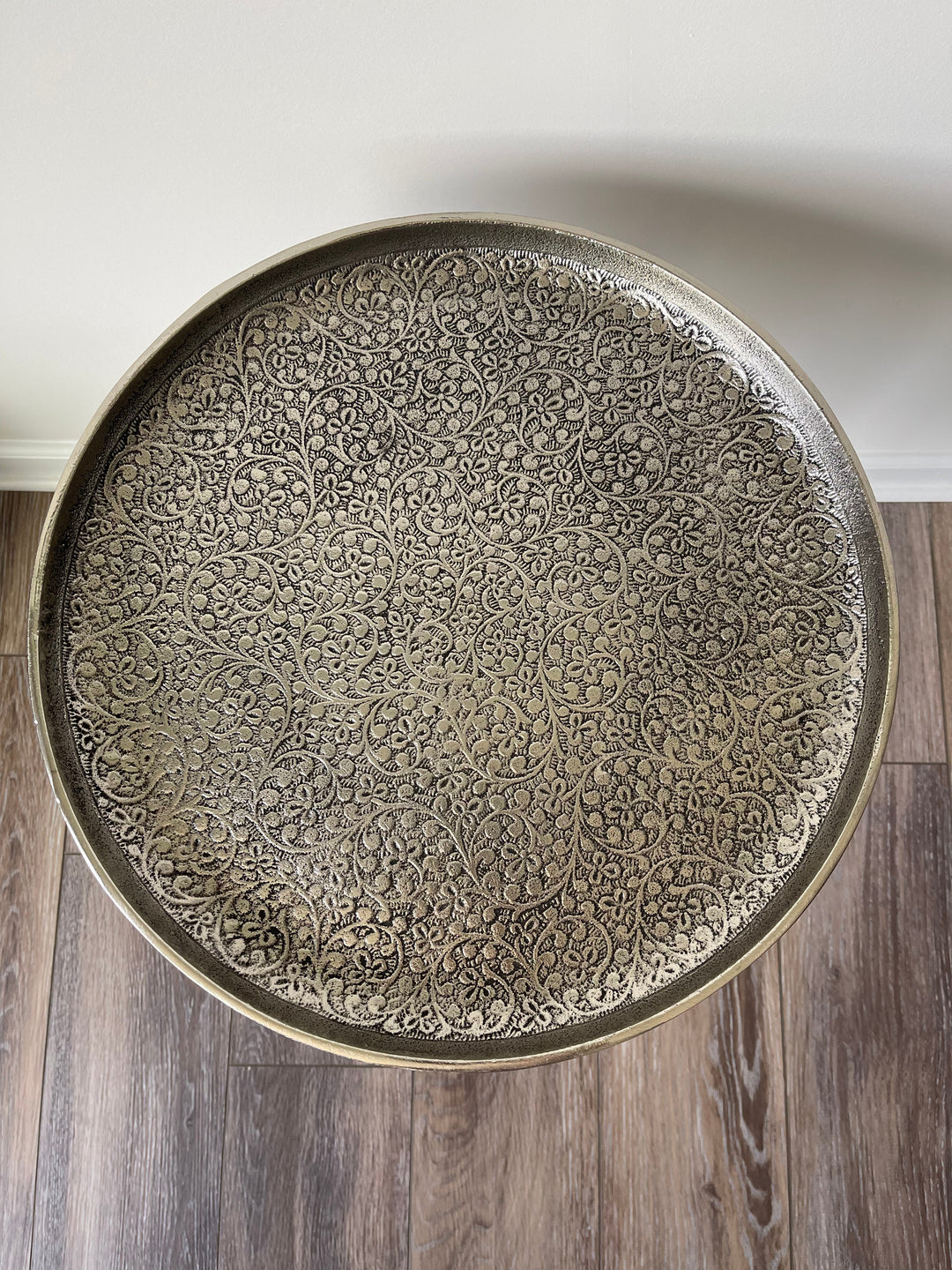 Hammered Metal End Table