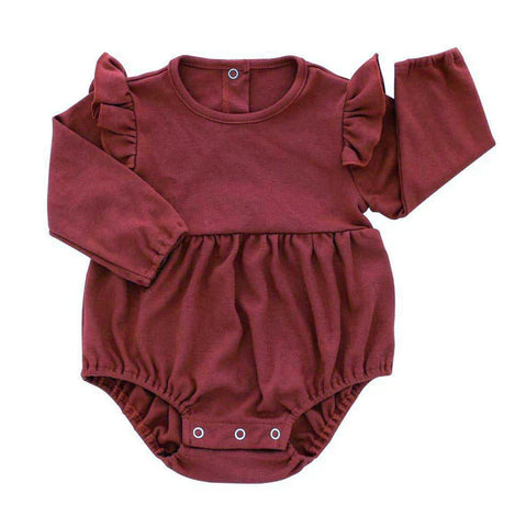 Long Sleeve Baby Onesie - Merlot