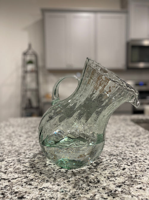 Tilted Ribbed Pitcher