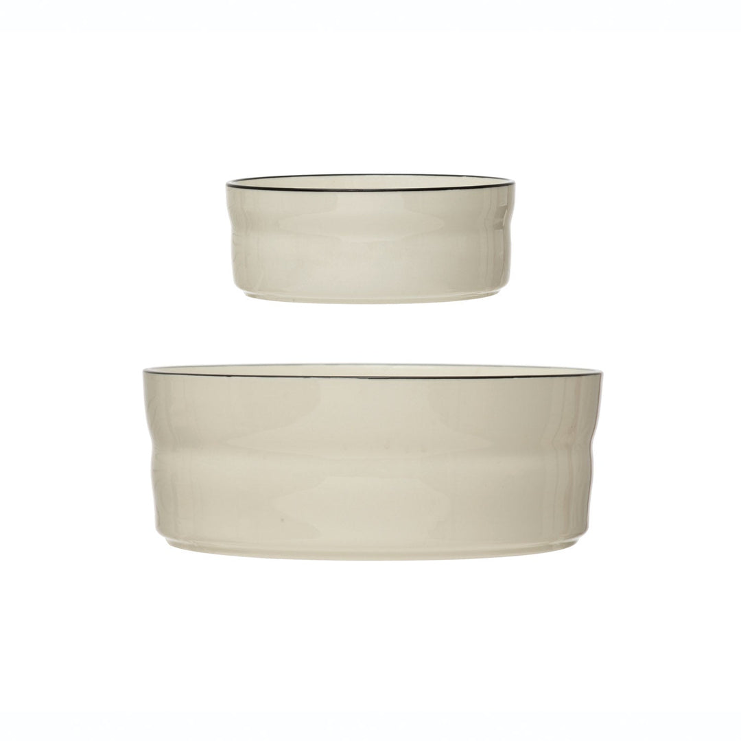 Pet Bowls - white & black