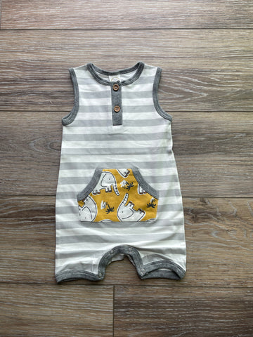 Elephant Striped Sleeveless Romper