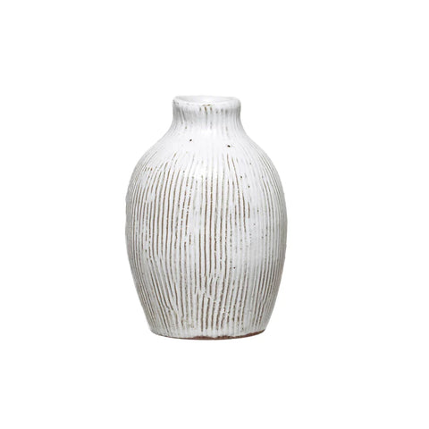 White Terra Cotta Vase - Small