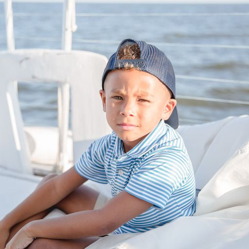 Youth SWBC Leather Patch Hat - Navy