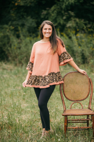 Rust Leopard Top