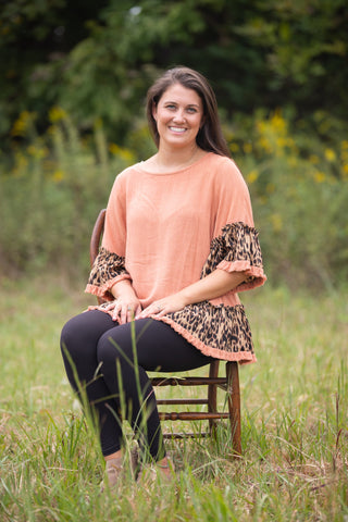 Rust Leopard Top