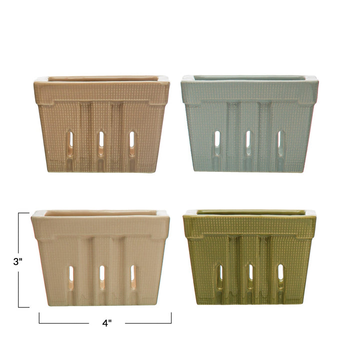 Stoneware Berry Bowl - 4" Square