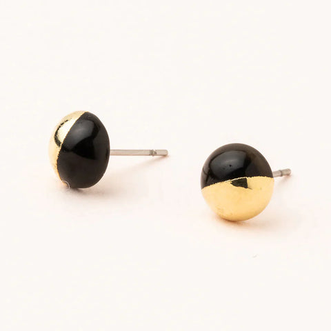 Black & Gold Stud Earrings