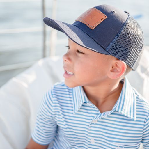Youth SWBC Leather Patch Hat - Navy