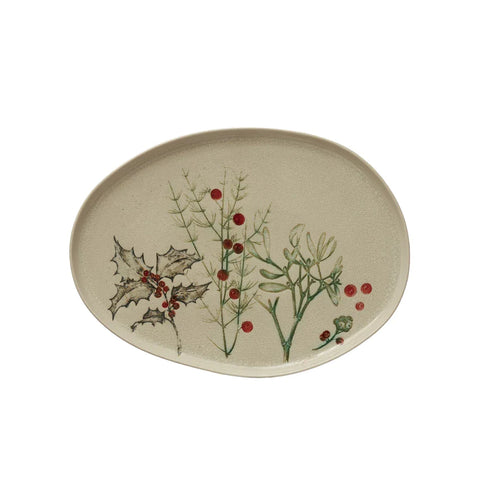 Stoneware Platter - Botanical