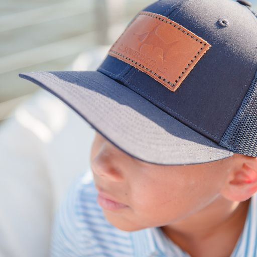 Youth SWBC Leather Patch Hat - Navy