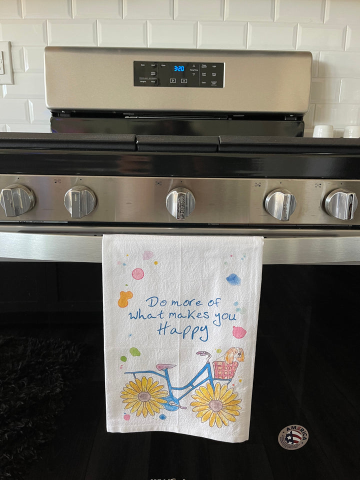 Makes You Happy Tea Towel