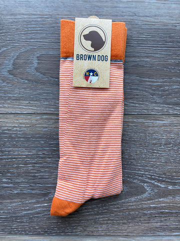 Orange & White Striped Socks