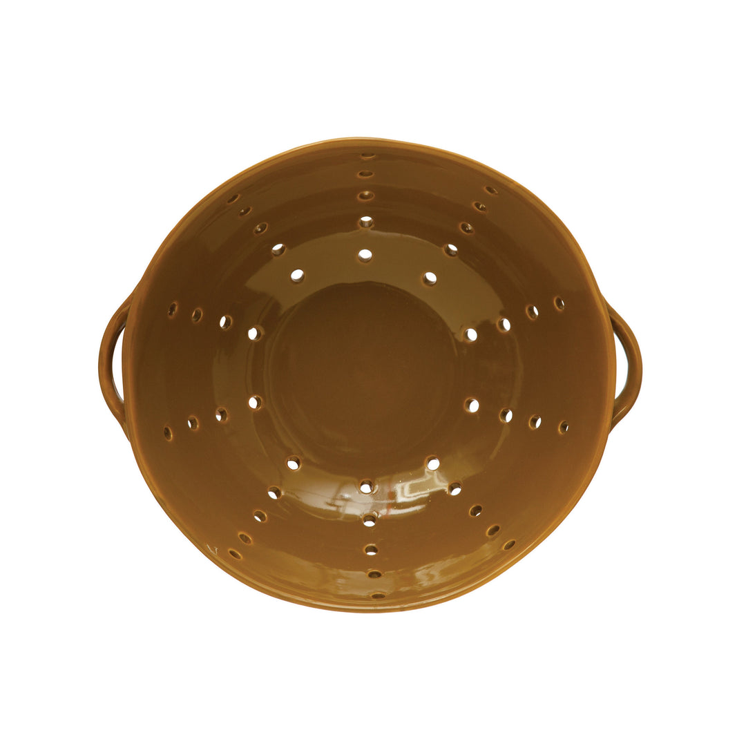 Butterscotch Stoneware Colander