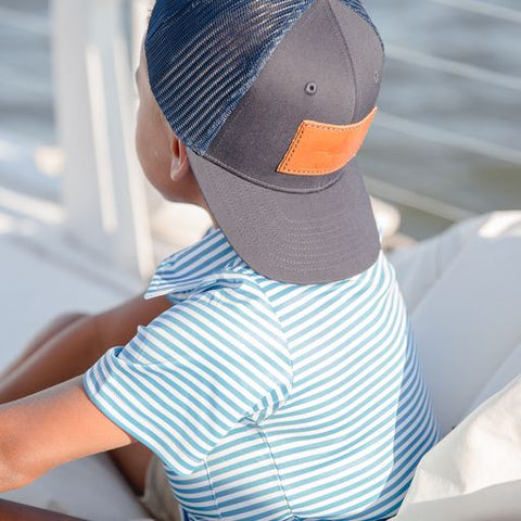 Youth SWBC Leather Patch Hat - Navy