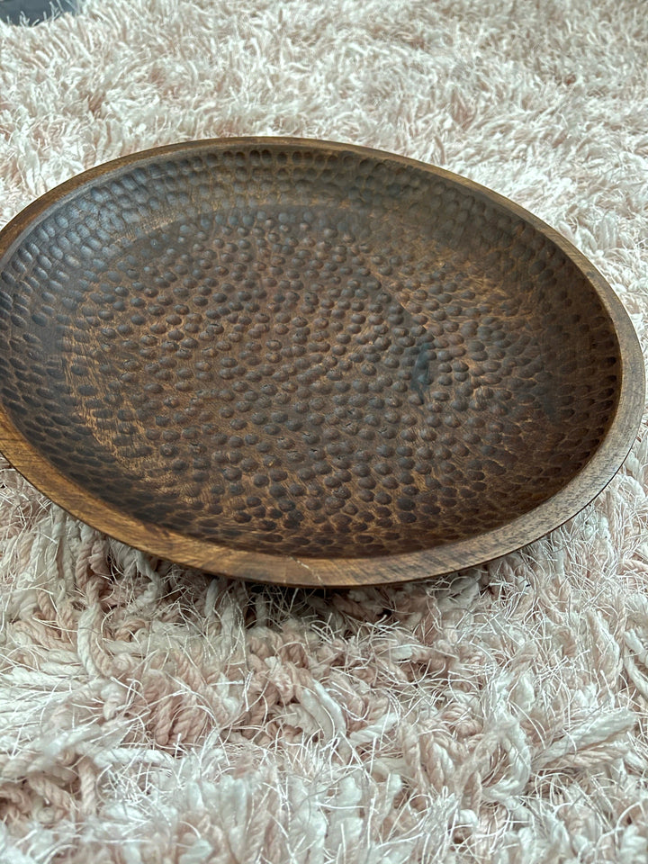 Hammered Wood Bowl