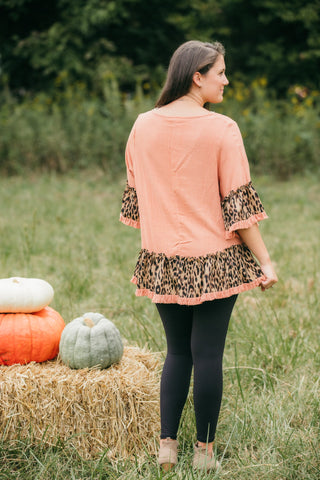 Rust Leopard Top