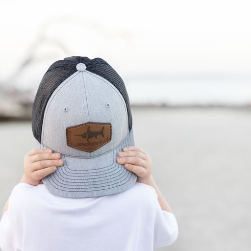 Youth SWBC Leather Patch Hat - Gray